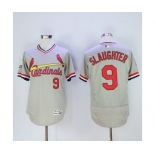 Men St. Louis Cardinals #9 Enos Slaughter Majestic Grey Flexbase Authentic Cooperstown Collection Player Jersey