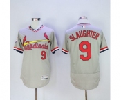 Men St. Louis Cardinals #9 Enos Slaughter Majestic Grey Flexbase Authentic Cooperstown Collection Player Jersey