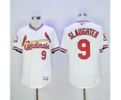 Men St. Louis Cardinals #9 Enos Slaughter Majestic White Flexbase Authentic Cooperstown Collection Player Jersey