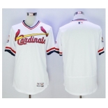 Men St. Louis Cardinals Blank Majestic White Flexbase Authentic Cooperstown Collection Jersey