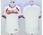 Men St. Louis Cardinals Blank Majestic White Flexbase Authentic Cooperstown Collection Jersey