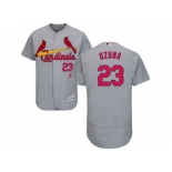 Men St.Louis Cardinals #23 Marcell Ozuna Grey Flexbase Authentic Collection Stitched MLB Jersey