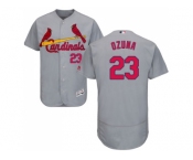 Men St.Louis Cardinals #23 Marcell Ozuna Grey Flexbase Authentic Collection Stitched MLB Jersey