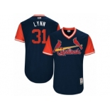 Men's 2017 Little League World Series Cardinals #31 Lance Lynn Lynn Navy Jersey