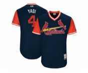 Men's 2017 Little League World Series Cardinals #4 Yadier Molina Yadi Navy Jersey