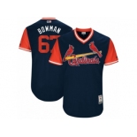 Men's 2017 Little League World Series Cardinals #67 Matt Bowman Bowman Navy Jersey