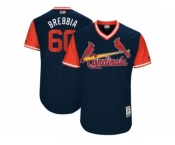 Men's 2017 Little League World Series Cardinals John Brebbia #60 Brebbia Navy Jersey