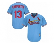 Men's Majestic St. Louis Cardinals #13 Matt Carpenter Authentic Light Blue Cooperstown MLB Jersey