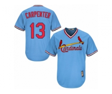 Men's Majestic St. Louis Cardinals #13 Matt Carpenter Authentic Light Blue Cooperstown MLB Jersey