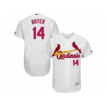 Men's Majestic St. Louis Cardinals #14 Ken Boyer White Flexbase Authentic Collection MLB Jersey