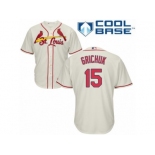 Men's Majestic St. Louis Cardinals #15 Randal Grichuk Authentic Cream Alternate Cool Base MLB Jersey