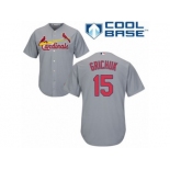 Men's Majestic St. Louis Cardinals #15 Randal Grichuk Authentic Grey Road Cool Base MLB Jersey