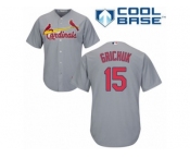 Men's Majestic St. Louis Cardinals #15 Randal Grichuk Authentic Grey Road Cool Base MLB Jersey