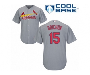 Men's Majestic St. Louis Cardinals #15 Randal Grichuk Authentic Grey Road Cool Base MLB Jersey