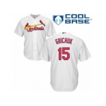 Men's Majestic St. Louis Cardinals #15 Randal Grichuk Replica White Home Cool Base MLB Jersey