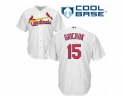 Men's Majestic St. Louis Cardinals #15 Randal Grichuk Replica White Home Cool Base MLB Jersey