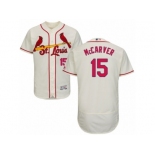 Men's Majestic St. Louis Cardinals #15 Tim McCarver Cream Flexbase Authentic Collection MLB Jersey