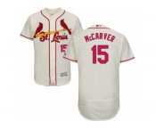 Men's Majestic St. Louis Cardinals #15 Tim McCarver Cream Flexbase Authentic Collection MLB Jersey