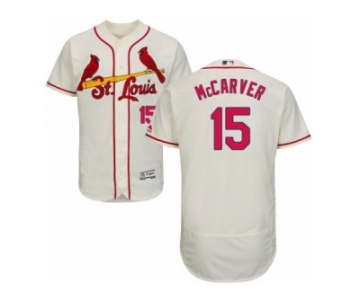 Men's Majestic St. Louis Cardinals #15 Tim McCarver Cream Flexbase Authentic Collection MLB Jersey