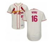 Men's Majestic St. Louis Cardinals #16 Kolten Wong Cream Flexbase Authentic Collection MLB Jersey