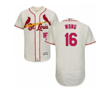 Men's Majestic St. Louis Cardinals #16 Kolten Wong Cream Flexbase Authentic Collection MLB Jersey