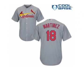 Men's Majestic St. Louis Cardinals #18 Carlos Martinez Authentic Grey Road Cool Base MLB Jersey