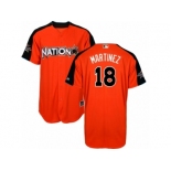 Men's Majestic St. Louis Cardinals #18 Carlos Martinez Replica Orange National League 2017 MLB All-Star MLB Jersey