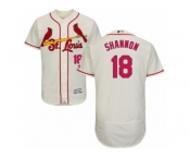 Men's Majestic St. Louis Cardinals #18 Mike Shannon Cream Flexbase Authentic Collection MLB Jersey