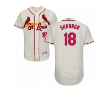 Men's Majestic St. Louis Cardinals #18 Mike Shannon Cream Flexbase Authentic Collection MLB Jersey