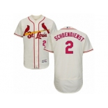 Men's Majestic St. Louis Cardinals #2 Red Schoendienst Cream Flexbase Authentic Collection MLB Jersey