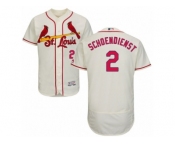 Men's Majestic St. Louis Cardinals #2 Red Schoendienst Cream Flexbase Authentic Collection MLB Jersey