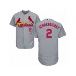 Men's Majestic St. Louis Cardinals #2 Red Schoendienst Grey Flexbase Authentic Collection MLB Jersey