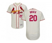 Men's Majestic St. Louis Cardinals #20 Lou Brock Cream Flexbase Authentic Collection MLB Jersey