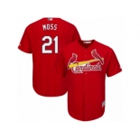 Men's Majestic St. Louis Cardinals #21 Brandon Moss Authentic Red Alternate Cool Base MLB Jersey