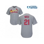 Men's Majestic St. Louis Cardinals #21 Brandon Moss Replica Grey Road Cool Base MLB Jersey