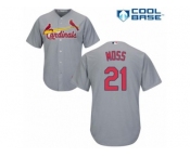 Men's Majestic St. Louis Cardinals #21 Brandon Moss Replica Grey Road Cool Base MLB Jersey