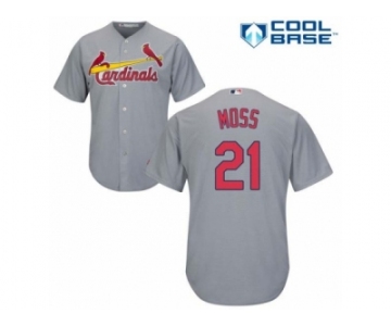 Men's Majestic St. Louis Cardinals #21 Brandon Moss Replica Grey Road Cool Base MLB Jersey