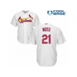 Men's Majestic St. Louis Cardinals #21 Brandon Moss Replica White Home Cool Base MLB Jersey