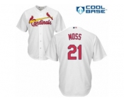 Men's Majestic St. Louis Cardinals #21 Brandon Moss Replica White Home Cool Base MLB Jersey