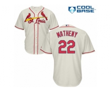 Men's Majestic St. Louis Cardinals #22 Mike Matheny Authentic Cream Alternate Cool Base MLB Jersey