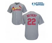 Men's Majestic St. Louis Cardinals #22 Mike Matheny Authentic Grey Road Cool Base MLB Jersey