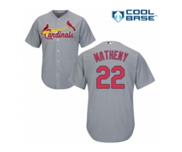 Men's Majestic St. Louis Cardinals #22 Mike Matheny Authentic Grey Road Cool Base MLB Jersey