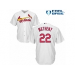 Men's Majestic St. Louis Cardinals #22 Mike Matheny Authentic White Home Cool Base MLB Jersey