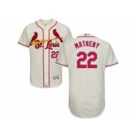 Men's Majestic St. Louis Cardinals #22 Mike Matheny Cream Flexbase Authentic Collection MLB Jersey