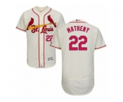 Men's Majestic St. Louis Cardinals #22 Mike Matheny Cream Flexbase Authentic Collection MLB Jersey