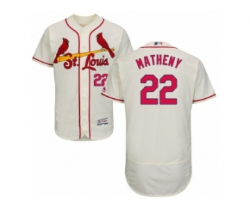 Men's Majestic St. Louis Cardinals #22 Mike Matheny Cream Flexbase Authentic Collection MLB Jersey