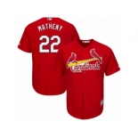 Men's Majestic St. Louis Cardinals #22 Mike Matheny Replica Red Alternate Cool Base MLB Jersey