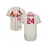 Men's Majestic St. Louis Cardinals #24 Whitey Herzog Cream Flexbase Authentic Collection MLB Jersey