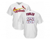 Men's Majestic St. Louis Cardinals #25 Dexter Fowler Authentic White Team Logo Fashion Cool Base MLB Jersey