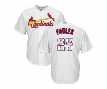 Men's Majestic St. Louis Cardinals #25 Dexter Fowler Authentic White Team Logo Fashion Cool Base MLB Jersey